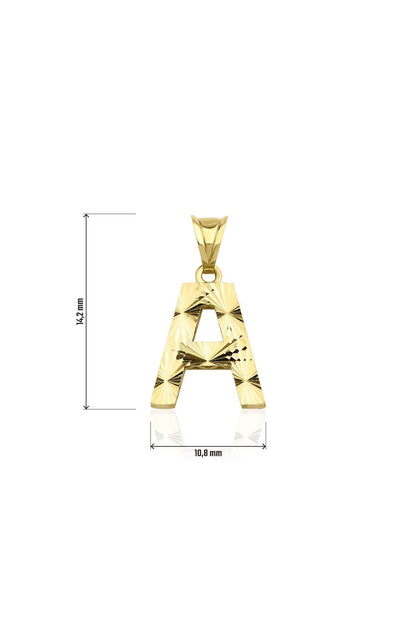 14ct Gold A Letter Mini Shine Pendant
