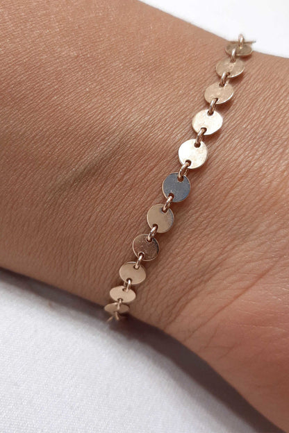 14ct Gold Filled Sequin Disc Chain Bracelet  2
