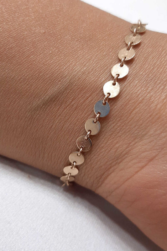 14ct Gold Filled Sequin Disc Chain Bracelet  2
